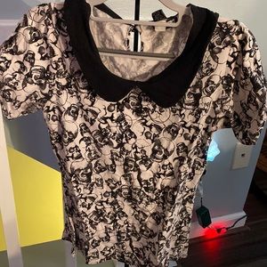 Skull collared shirt